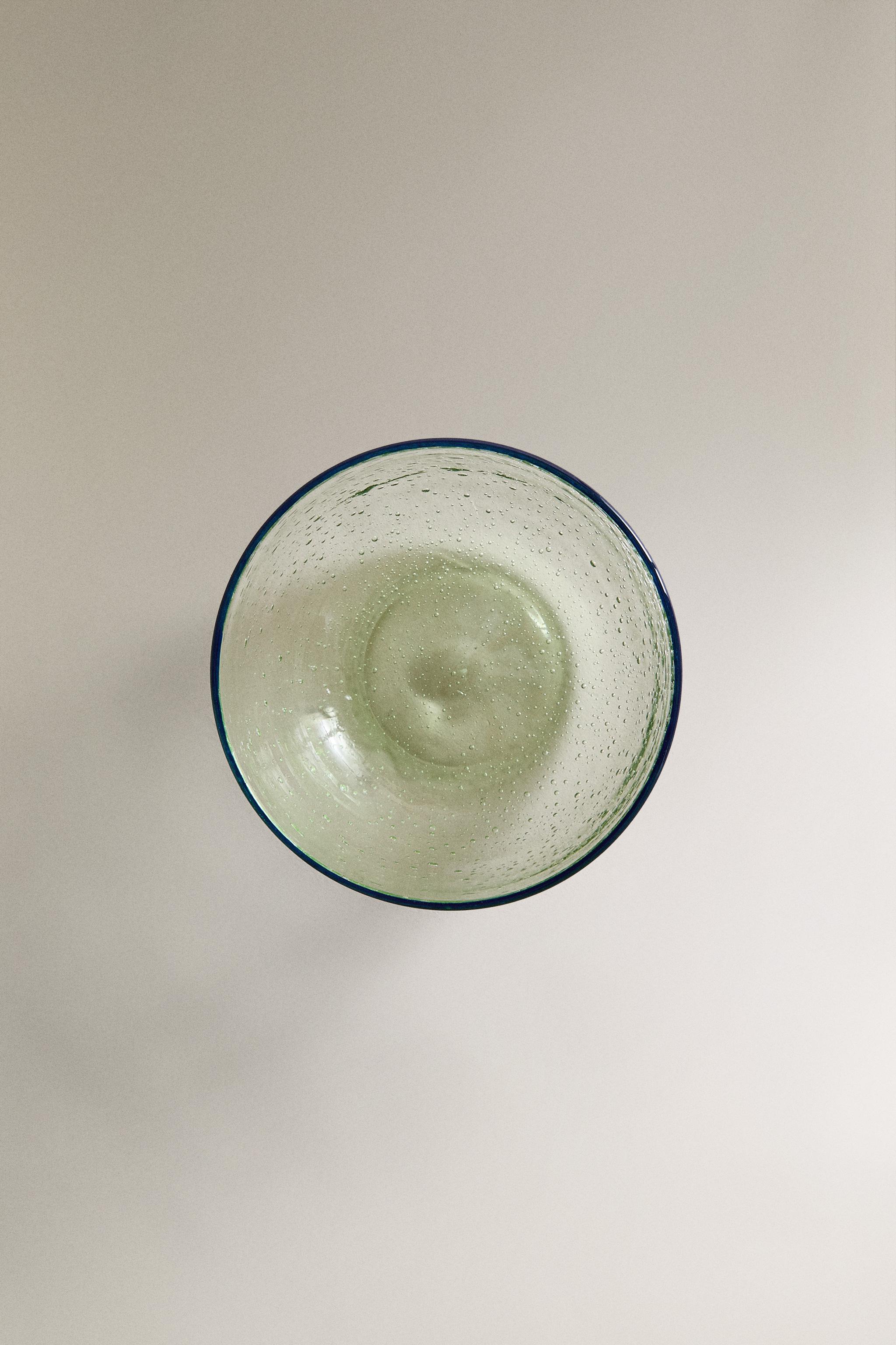 BUBBLE GLASS BOWL WITH RIM
